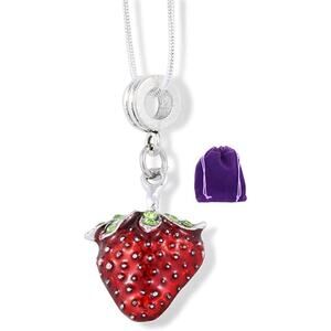 Red Strawberry Charm Snake Chain Necklace